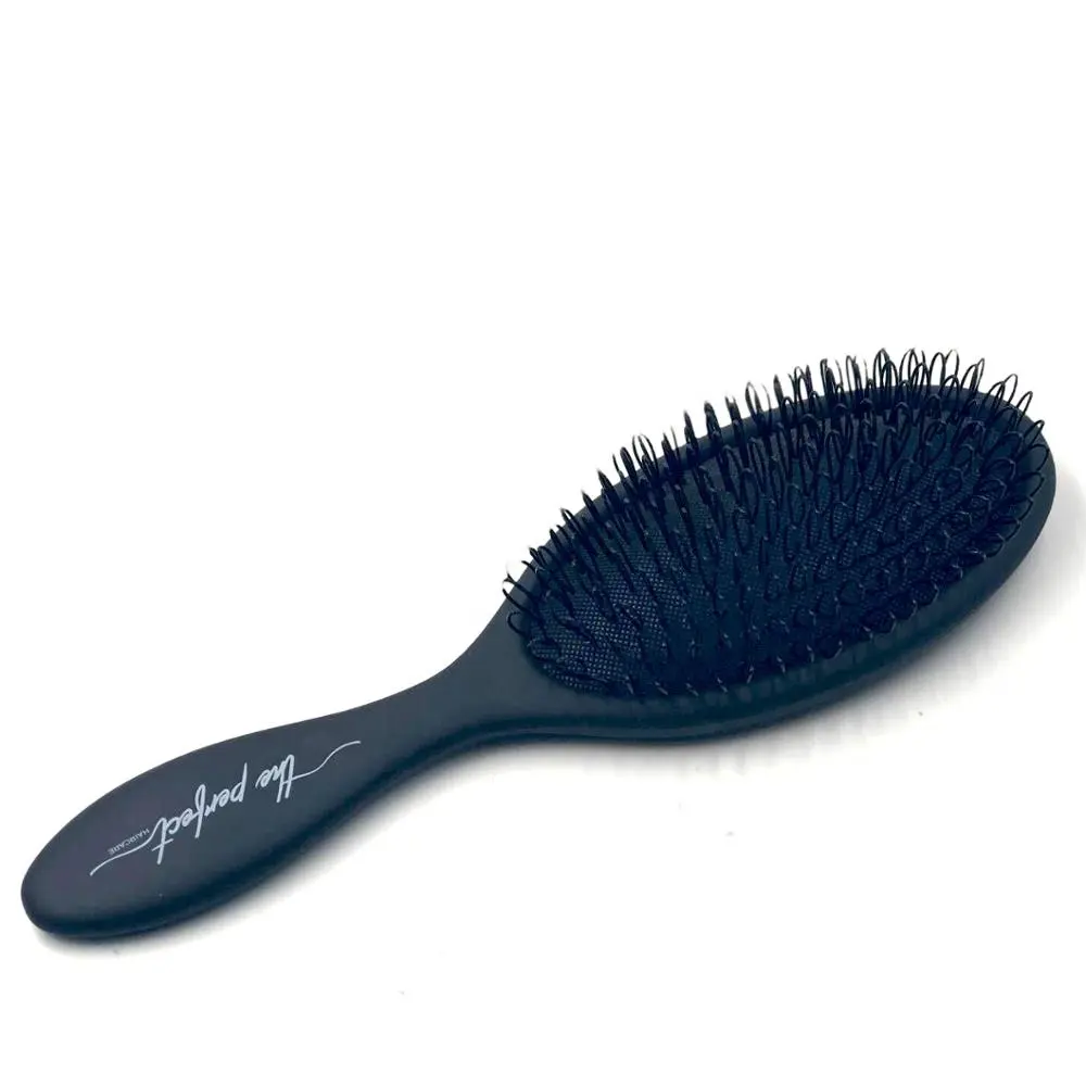 Échantillon de brosse à perruque professionnelle bon marché, brosse à coussin à boucle en plastique pour extensions de cheveux, brosse d'extension de cheveux à broche en U