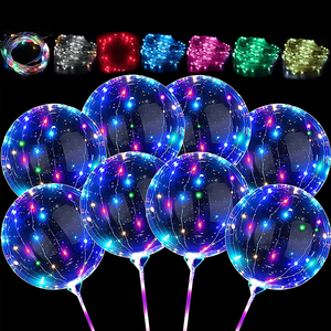 20 inç BOBO topu balonlar renkli yuvarlak balon Led ışık yüzen balonlar mutlu doğum günü Merry Christmas dekorasyon malzemeleri