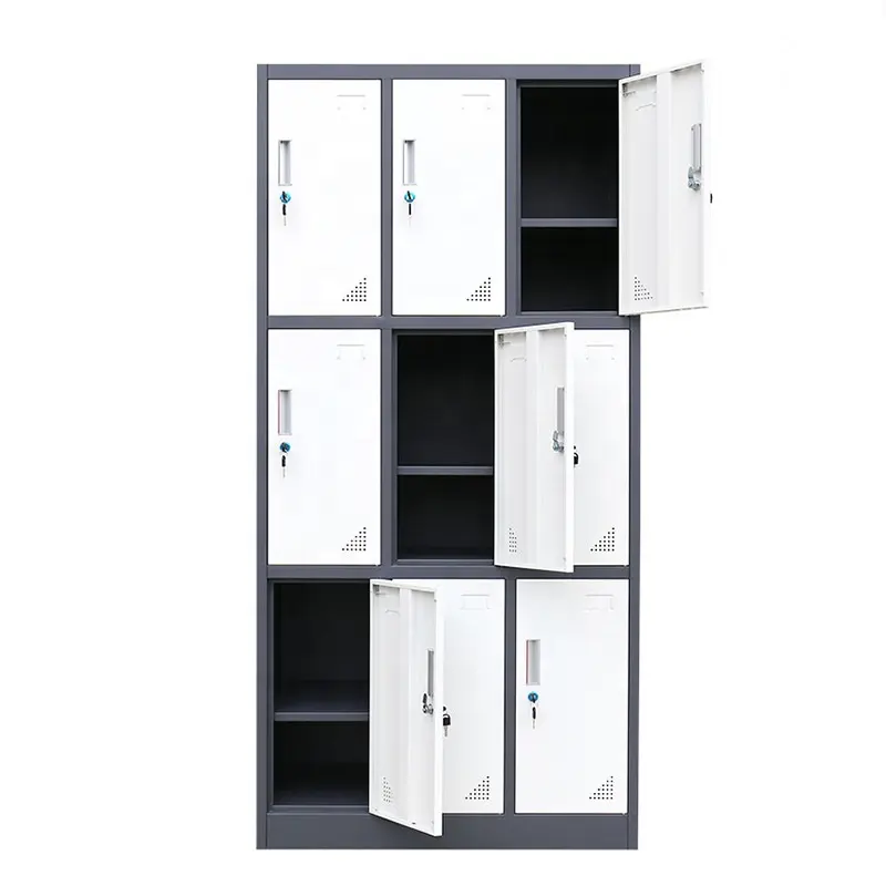 Hot Sale 6 9 Door Metal Gym or School or Changing Room Cabinet Steel Locker Storage Cabinet Locker