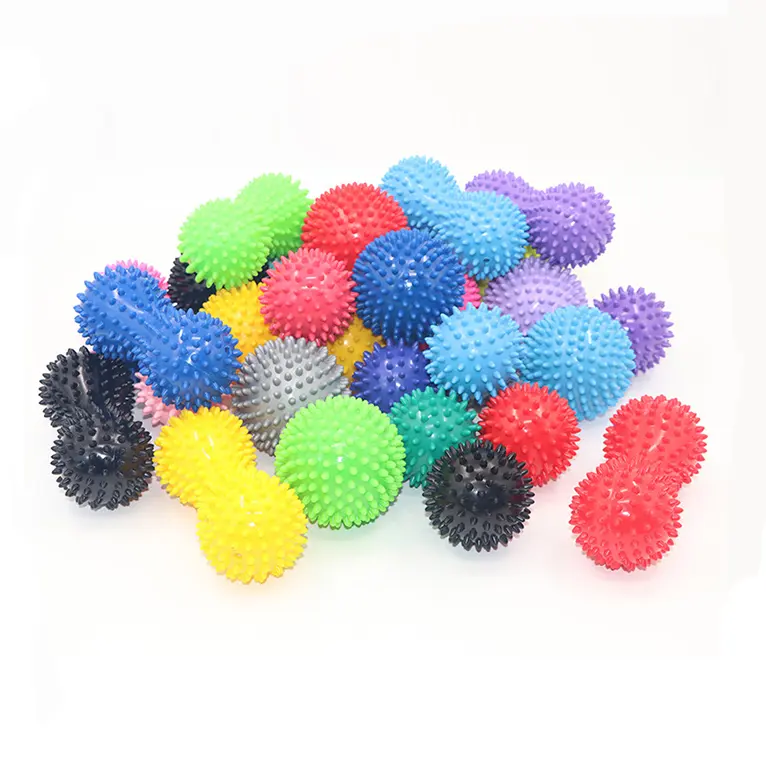 Low price body building gym Exercise Yoga Spiked Massager Roller gym spiky pvc mini yoga massage ball