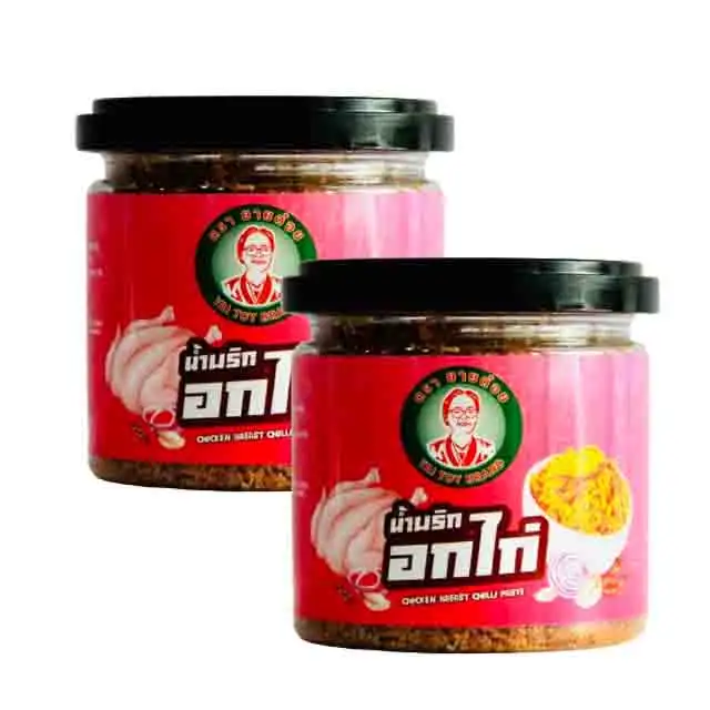 Pasta di peperoncino tailandese di pollo Brest croccante buon gusto cibo tailandese a basso contenuto di grassi pronto da mangiare pasta di peperoncino Premium dalla Thailandia taglia 80 grammo