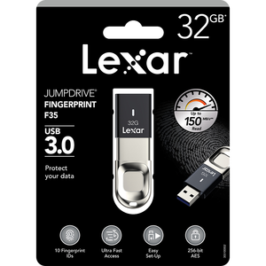 批发Lexar Jumpdrive指纹加密F35 USB 3.0内存闪存驱动器钥匙迷你Pendrive - Product Image 6