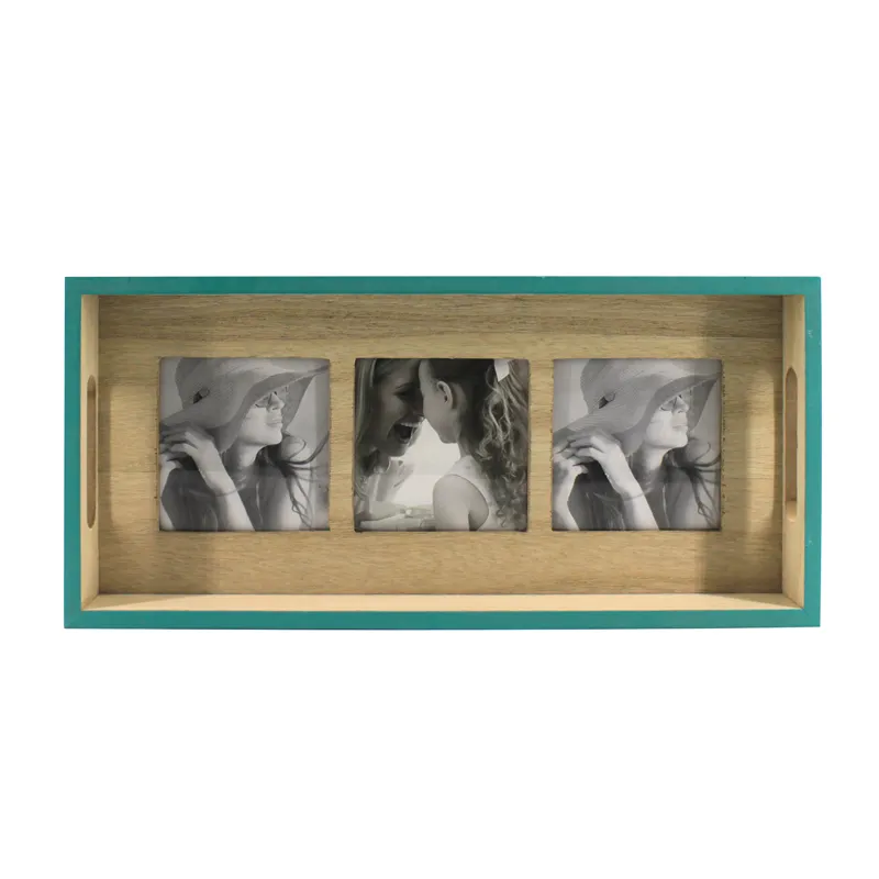 Cadre de photo en bois avec poignée, 3 pièces, encadrement en boîte à ombre, nouveau design avec livraison gratuite