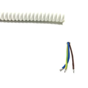Black C14 Plug to Stripped End Spiral Power Cable White Spring Wire Electrical Extension Core Copper PVC for <strong>Computer</strong> - Product Image 5