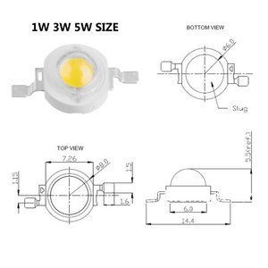 Bridgelux Epistarチップ1ワット<span class=keywords><strong>3</strong></span>ワットハイパワー1 W <span class=keywords><strong>3</strong></span> W 5Wホワイトカラー<span class=keywords><strong>LED</strong></span>ダイオード - Product Image 2