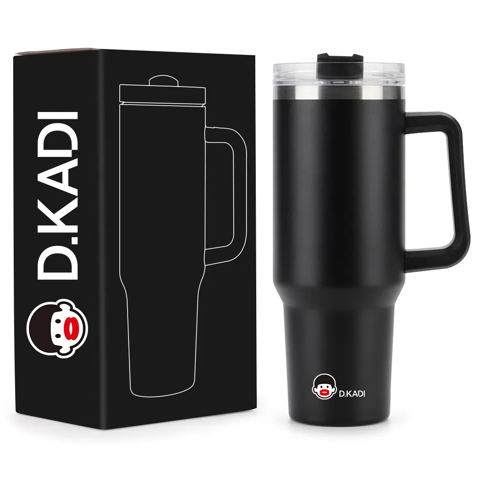 DKADI 40 OZ Adventure Quencher baja tahan karat dinding ganda vakum Metal terisolasi Cup perjalanan cangkir kopi 40 oz Tumbler dengan pegangan