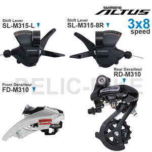 SHIMANO ALTUS M315 3x7/8 <strong>Speed</strong> <strong>Groupset</strong> with M315 Shifters and M310 Front (TOP SWING)/ Rear Derailleur Original Parts - Product Image 2