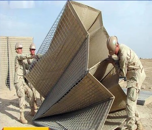 Sicherheits basis Sicherheit Blast Wall Zusammen klappbare Verteidigung Fort Bunker Blast Cage Blast <span class=keywords><strong>Net</strong></span> Lock Schnalle Sandsack