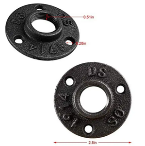 New gang đen tầng mặt bích 4 lỗ mặt bích DN32 1 1/4 "với NPT Trung Quốc nhà máy Bán phụ kiện - Product Image 3