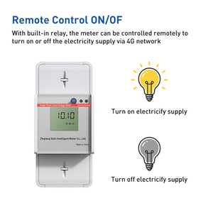 Control remoto prepago Monofásico Riel DIN Registrador de datos inteligente Comunicación 4G Medidor de potencia de electricidad eléctrica Medidores de energía - Product Image 3