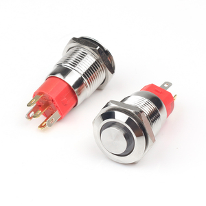 <strong>DPDT</strong> Ip67 Waterproof 2no 2nc Pin Terminal Latching Dot Illuminated 16mm High Head <strong>Push</strong> <strong>Button</strong> Metal <strong>Switch</strong> LED - Product Image 4