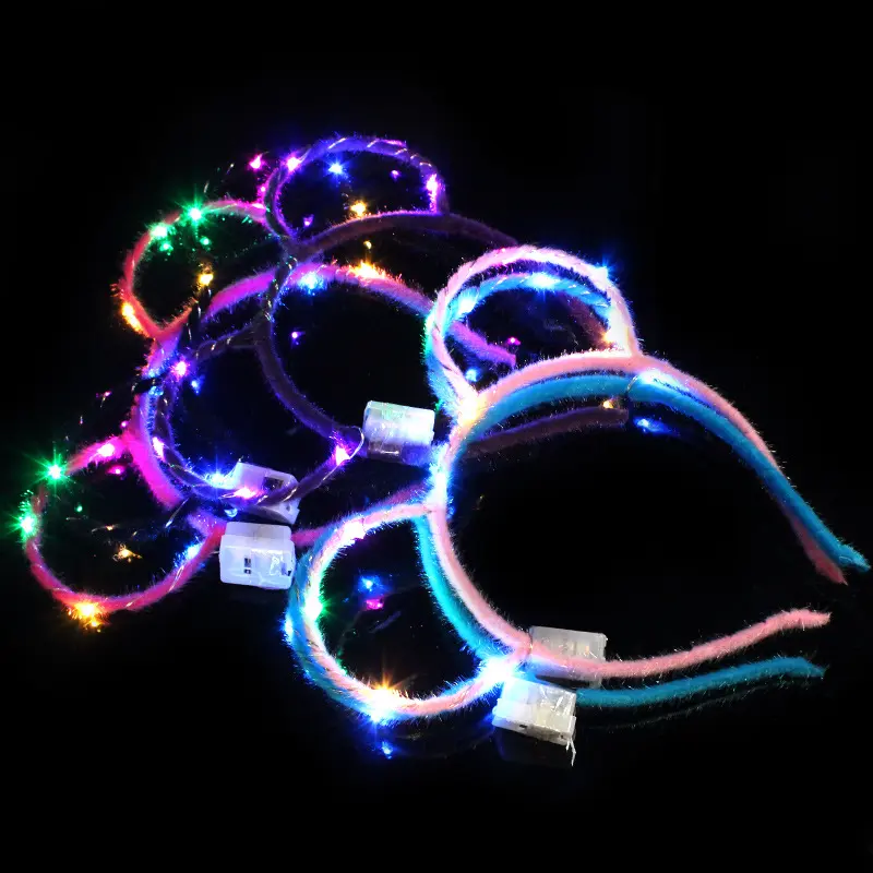 Yeni LED ışık-Up konser parti tavşan kulaklar Easter saç bantları Bunny kulaklar için paskalya noel ramazan mezuniyet Diwali