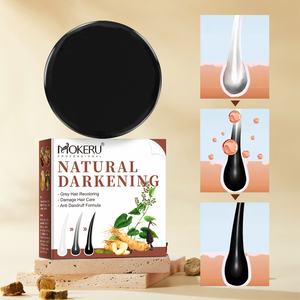 MOKERU New <strong>Black</strong> Hair Shampoo Soap Anti-Dandruff Hair Color for Covering White Hair 100g Home Use Accept Customize Private Label