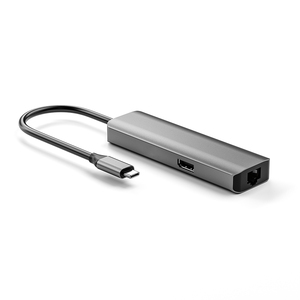 DisplayPort akışı ile USB-C Hub 6-in-1, 100M Ethernet LAN, 3.5 ses AUX, PD100W şarj, stokta 2 * USB portu tip-c Hub - Product Image 4