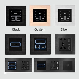 Hotel Aluminium gebürstet Panel ZigBee Smart <span class=keywords><strong>LED</strong></span> Takt Druckknopf Wand schalter Hotel Nacht Lese lampe mit Schalter