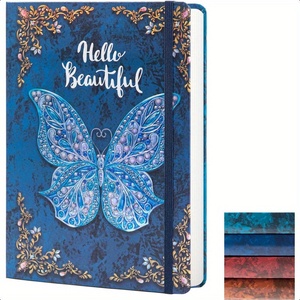 Design personalizzato A5 quaderno diario uso personale scuola regalo di diario college ha governato il diario di scrittura 3d farfalla in rilievo - Product Image 6