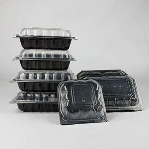 500ml Food Container for Take Away Disposable PP Plastic Black Food Lunch Packing Clamshell Storage <strong>Box</strong> - Product Image 4