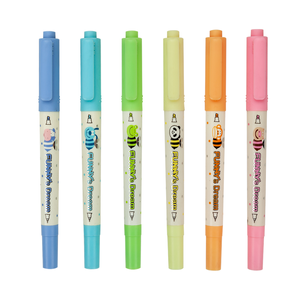 Cincel de doble punto para papelería, marcador de marcador con punta porosa, 2 en 1, con logotipo personalizado
