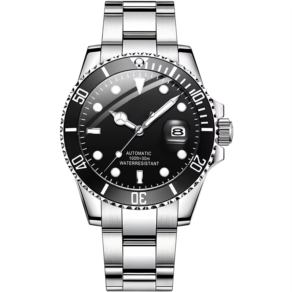 silver-black dial