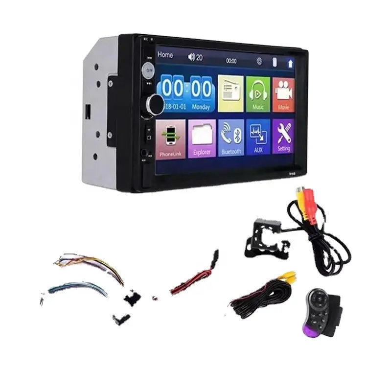 Auto Radio 2 Din 7 Inch Touch Screen Car Stereo Multimedia Player,Mirror Link/fm/tf Mp5 With Accessories