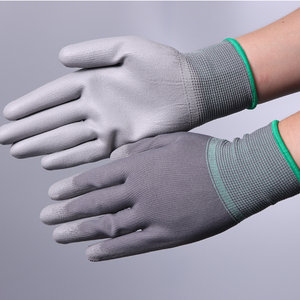 Economical Breathable Gray Polyurethane Palm Coated <strong>Gloves</strong> with Ultimate Flexibility