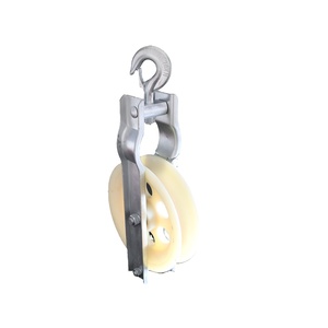 Gancho de polea de tracción de cable de polea única de grado industrial Rodillo de encordado aéreo OEM personalizable para encordar Conductor de cable - Product Image 4