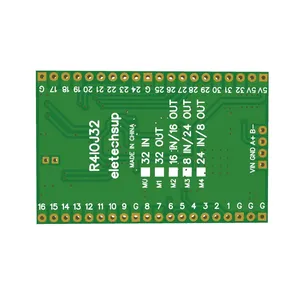 R4IOJ32 32CH RS485 2.54mm Pin Core Board Modbus Rtu <strong>Input</strong> and <strong>Output</strong> <strong>Control</strong> PLC HMI Remote IO Expanding Board DC 5V 12V 24V