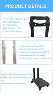 Hành lý kính thiên văn cho ba lô tay mở rộng nhôm với bánh xe xe tải túi kéo thanh trẻ em dây đeo PVC Xe đẩy xử lý - Product Image 3