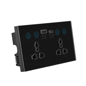 CHNLAN 13A 147毫米通用英国带电源监控电气触摸双WiFi智能壁式插座usb-c快速充电器 - Product Image 2