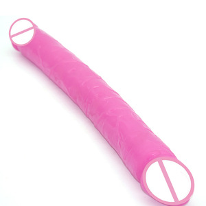 Kadınlar için yapay büyük yumuşak yapay Penis çift yan Penis masturbate, büyük seks yapay Penis oyuncak çift kafa uzun siyah Dong