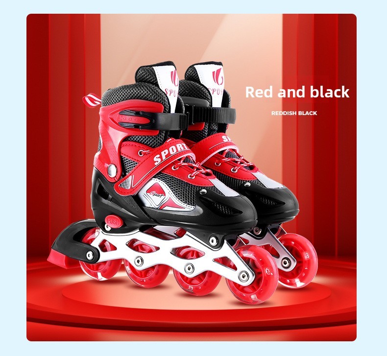 Un par de zapatos rojos intermitentes.