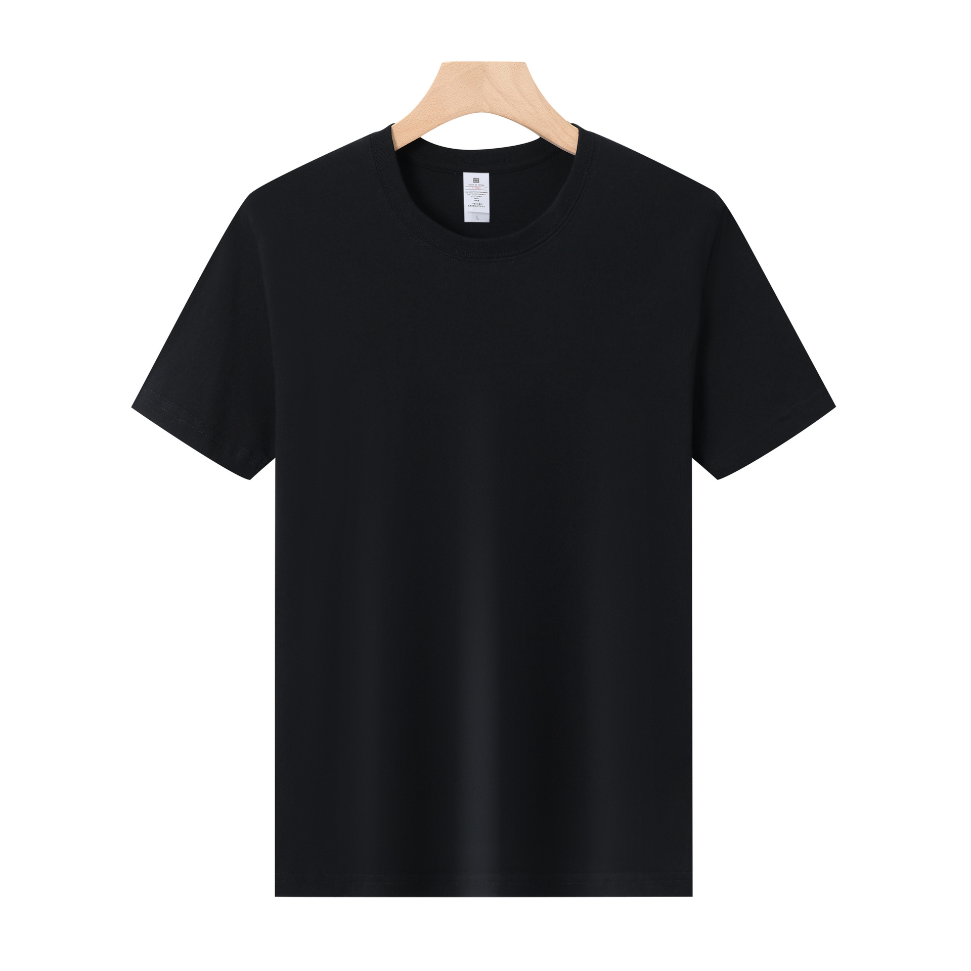 Black-180g pure cotton t-shirt