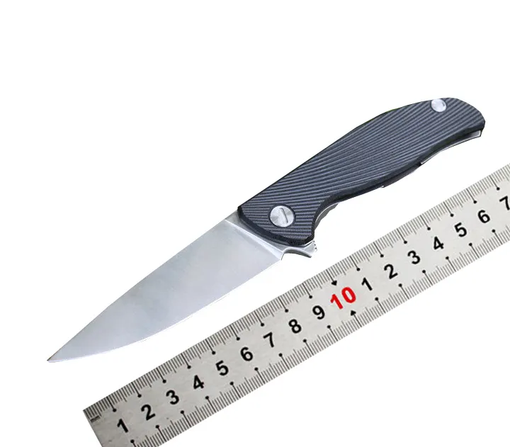 OEM 사용자 정의 로고 접이식 칼 강철 d2 블레이드 및 G10 핸들 라인 잠금 장치가있는 생존 구조 사냥 칼