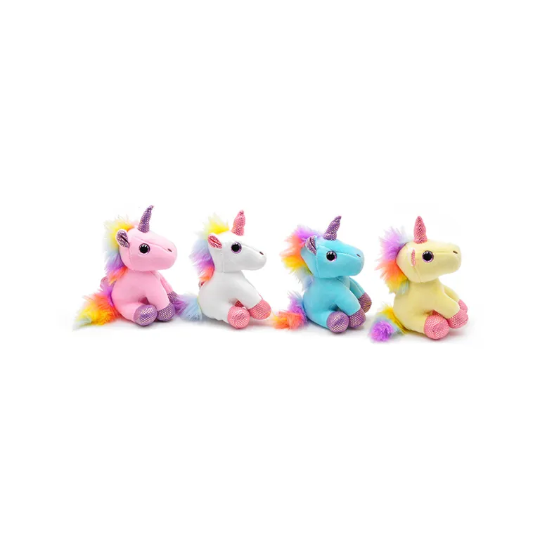 Petite licorne en peluche mignonne rose, Mini Animal doux, Logo personnalisé Animal cheval mode dessin animé licorne porte-clés