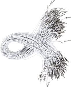 White Crafts <strong>Elastic</strong> Barbed <strong>Cord</strong> String Round Stretch Rope <strong>Loop</strong> Fastener Band <strong>with</strong> Metal <strong>Ends</strong> for Hats Masks - Product Image 3