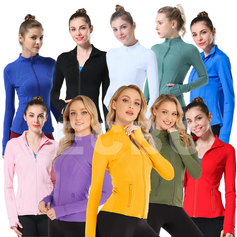 S ~ 3XL taglie forti con Zip cerniera Up Yoga sport Fitness allenamento da donna corsa Lulu limon definire giacche da ginnastica giacca da donna