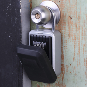 Tragbare 4-stellige Kombination Rücksetzbarer Code Schlüssels chloss Box Wasserdicht Innen Außen Abnehmbarer Schäkel Wand halterung - Product Image 5