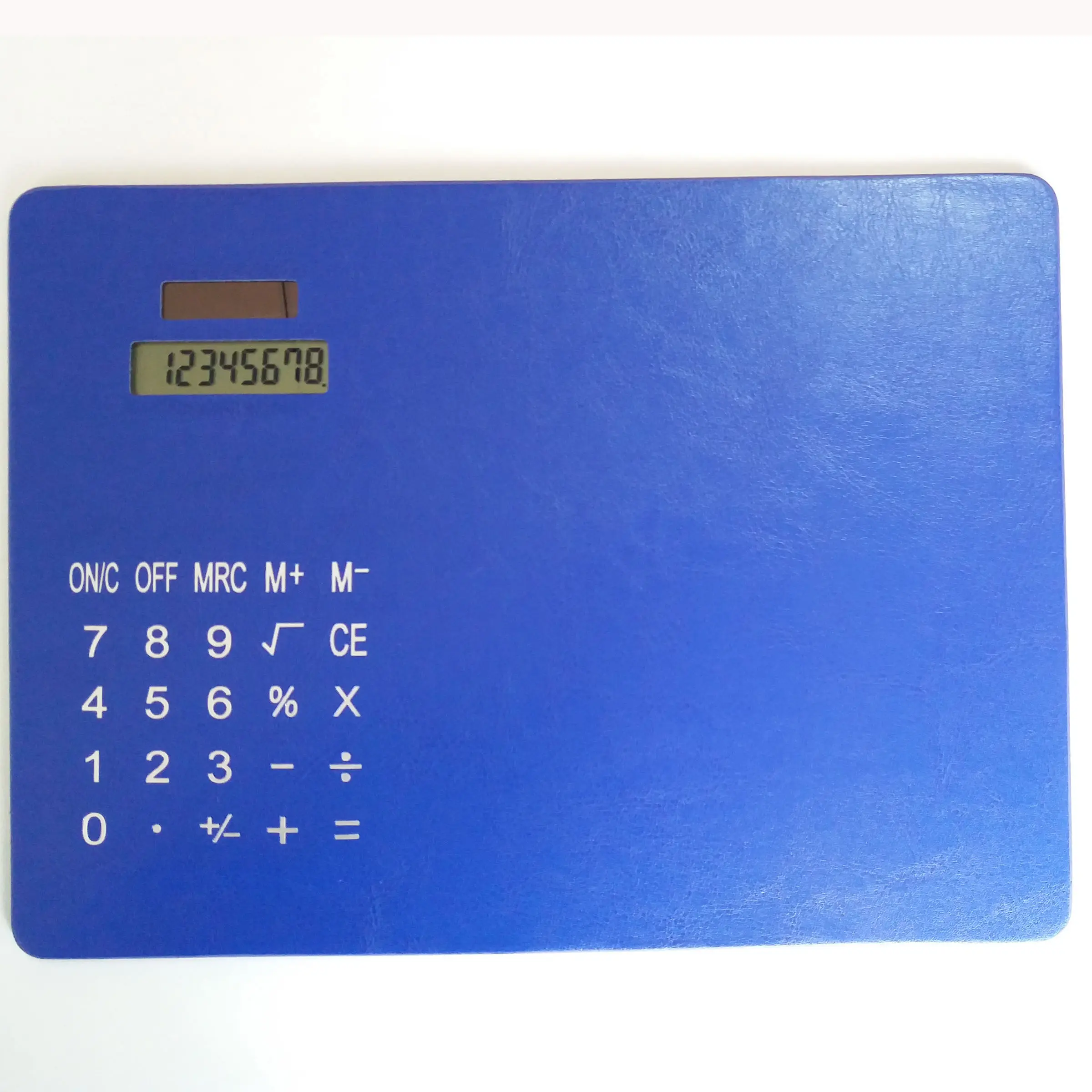 Oficina de color personalizado 8 dígitos calculadora básica súper delgada Ultra PU Mousepad calculadora solar para uso diario
