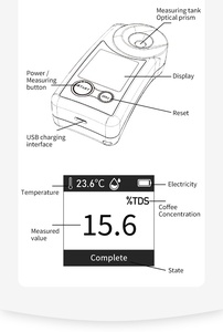 Draagbare Koffieconcentratie Digitale Refractometer Koffiemeetinstrument Tds 0-22% Brix Meter BM-05Coffee - Product Image 2