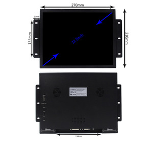 Monitor industrial portátil, monitor táctil TFT LCD de 12,1 pulgadas, 800x600 4:3, entrada de video VGA DVI, alto brillo de 700nit - Product Image 5
