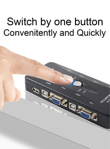 USBKVMスイッチボックス4ポートVGAビデオ共有アダプター4 in 1 Out手動スイッチャー (USBケーブル付き) Vga Usb 4 In 1 Outボタンスイッチ - Product Image 4