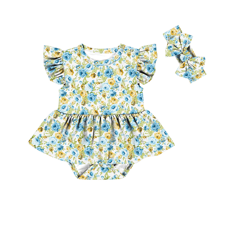 Floral bleu clair