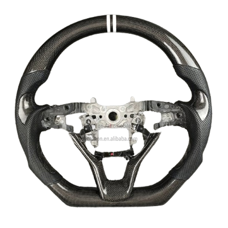 Leather+carbon fiber+double stripes+white stitching+grip patch