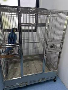 Cage pour perroquet moderne à double couche Cage à oiseaux en acier inoxydable solide antirouille et écologique - Product Image 3