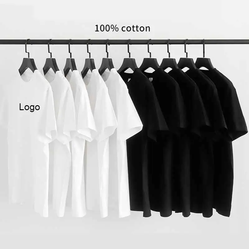 Nuevo diseño de calidad de lujo de algodón suelto ajuste pequeño hombro caído marca en blanco hombres camiseta de gran tamaño