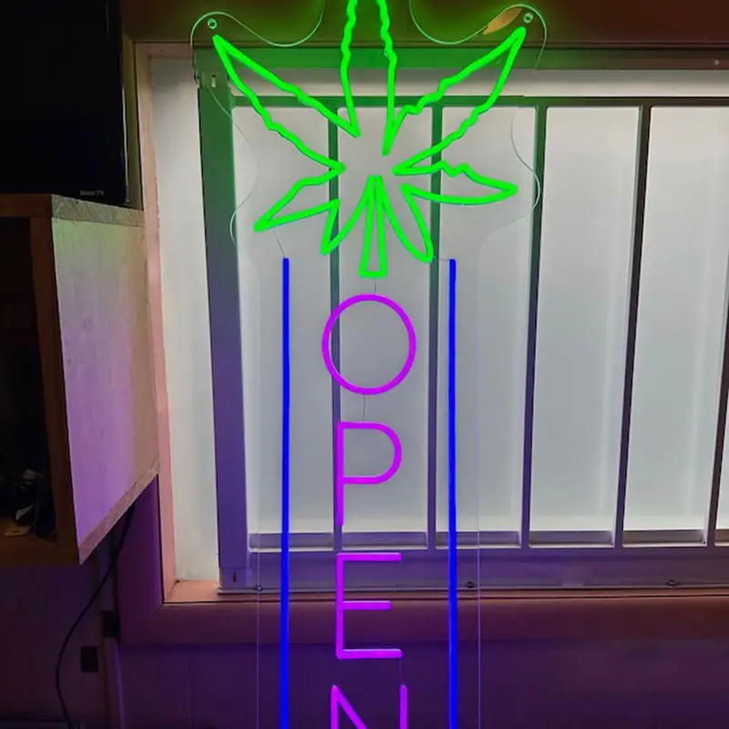 Het Is 420 Ergens High Life Hennep Led Neon Teken Blad Muur Licht Rook Winkel Open Gewoon Ontspannen Man Cave Neon Bord