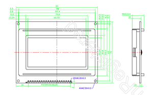 128x64 20 Pin LCD Monochrome Display Screen Displays Monochrome STN Display Module - Product Image 4