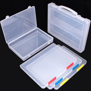 YUZMEI, contenedor de plástico A4, organizador de archivos, diseño transparente, caja de archivos de almacenamiento de documentos, estuches de proyectos portátiles de plástico A4 con asa - Product Image 3