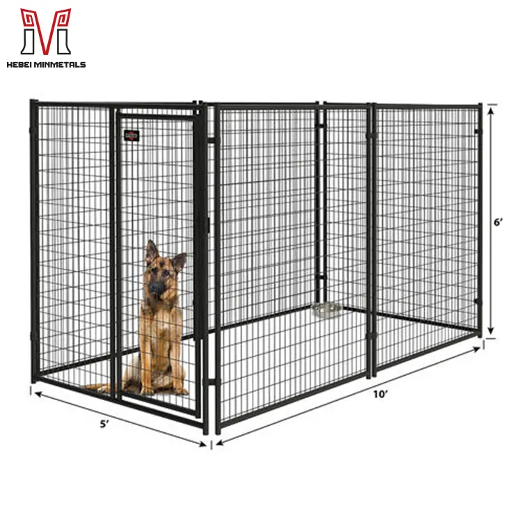 Venta al por mayor de alta calidad de alta resistencia de 6 pies 10 pies Metal Iron XXL Heavy Duty Pet Run Outdoor Big Large Dog Enclosure House Kennel Cage