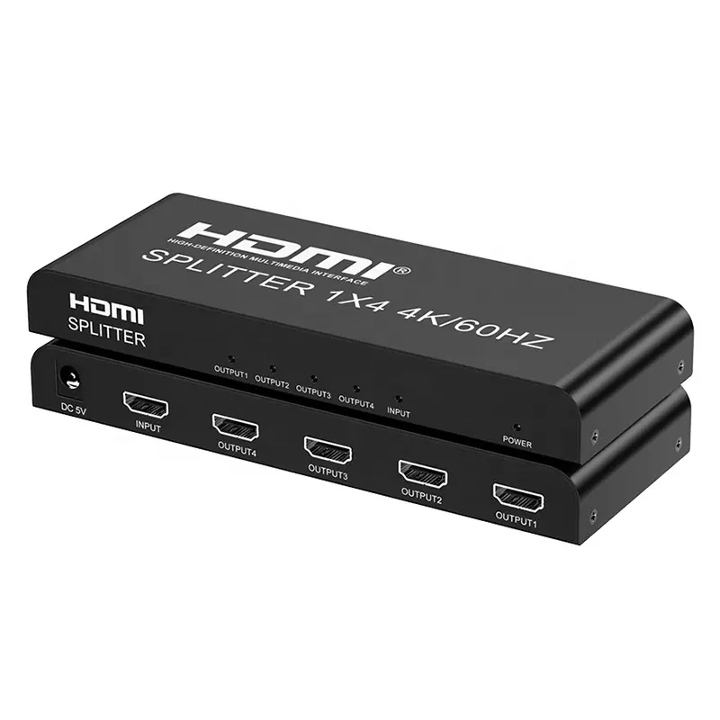 Xput ad alta velocità Splitter HDMI 1 x4 Ultra HD 3D HDMI 4K 60Hz 2.0 4 porte HDMI Splitter 1 In 4 Out supporto 4K 60Hz